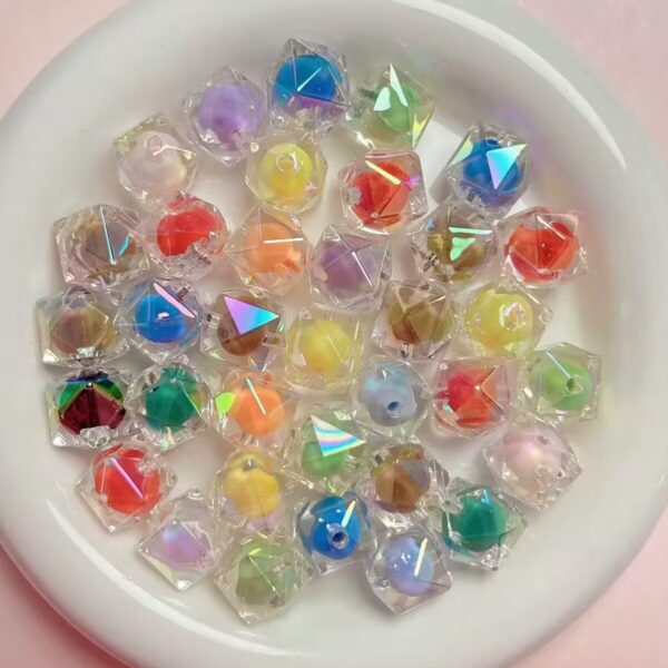 Super-cute 16mm Medium-Sized Hexagon Acrylic Beads $3for15pecs